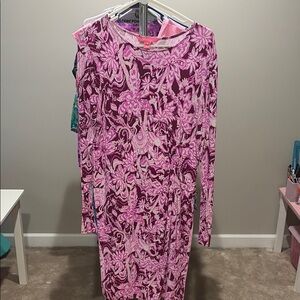 Pink Floral Long Sleeve Dress